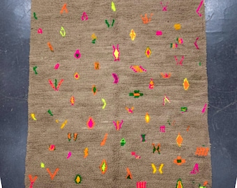 Custom Moroccan Rug | Brown Custom Woven Azilal | Handcrafted Colorful Wool | Bespoke Made to Order