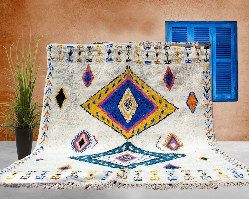 Large Morrocan rug, Multicolor Beni Ourain Rug, Custom Morrocan Rug, Handmade Wool Area Rug, Beni Ouarain Rug image 1