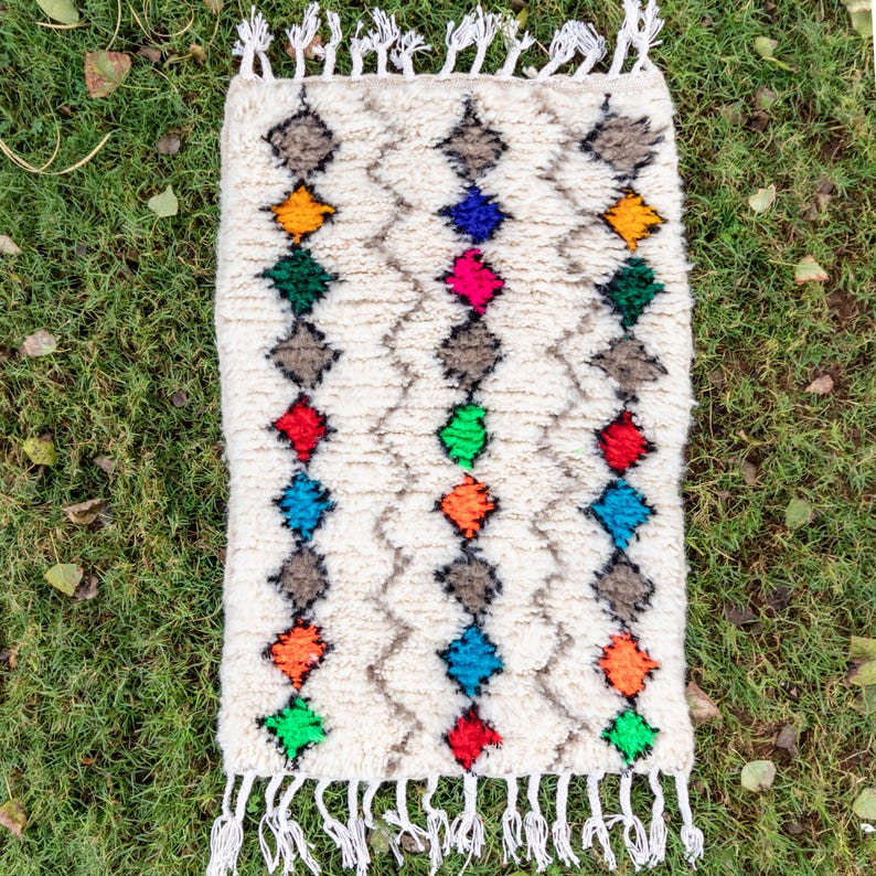 Wool Bath Mat, Bathroom Rug, Small Berber Rug, Mats for Bathroom