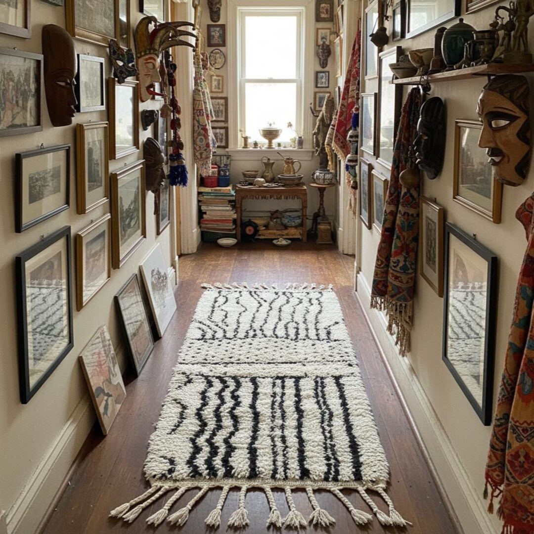 Handcrafted Beni Ourain Runner Rug - Custom Moroccan Berber Wool ...