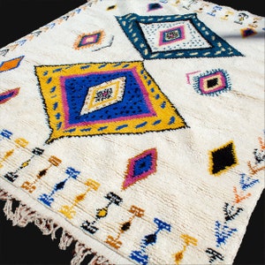 Large Morrocan rug, Multicolor Beni Ourain Rug, Custom Morrocan Rug, Handmade Wool Area Rug, Beni Ouarain Rug image 3