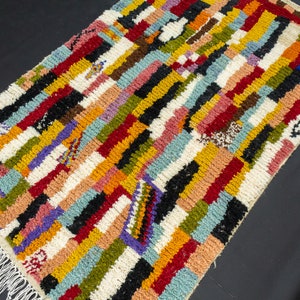 3x5 Azilal Moroccan Rug, boho Rug, Fluffy Wool Rug, Colorful Rug image 5