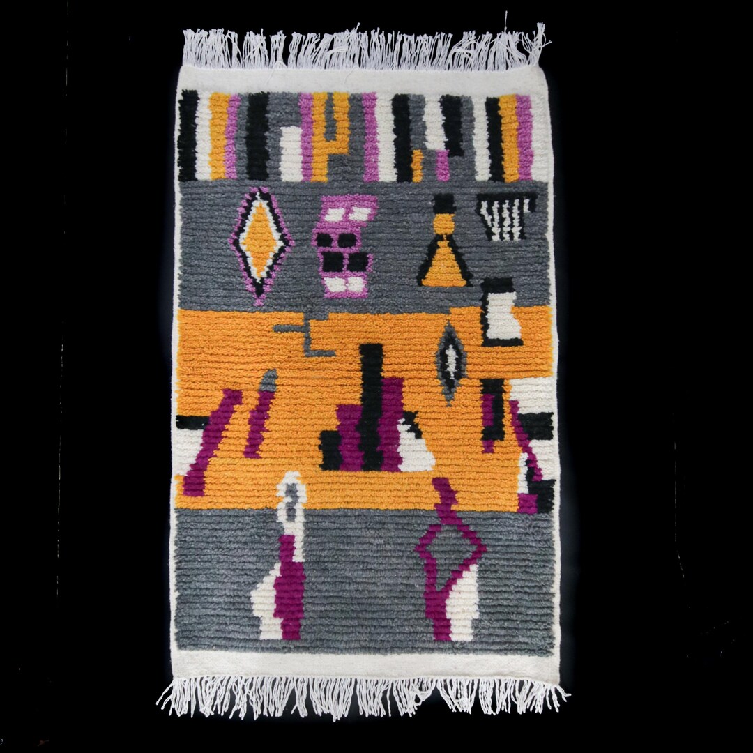 Handmade Berber Style Rug - Small Colorful Moroccan Rug With Fringe - Etsy