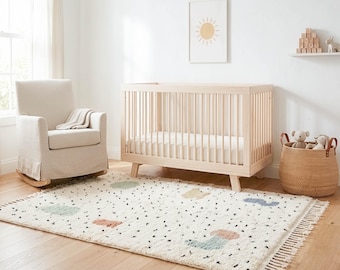 Custom Nursery rug | Hand Tufted Wool Moroccan Pastel Kids Rug | Authentic Berber Playroom Colorful Nursery Carpet | Pastel Nursery Decor