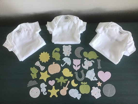 Onesie® Decorating Kit for Baby Shower Activity, Iron-On Fabric Appliques