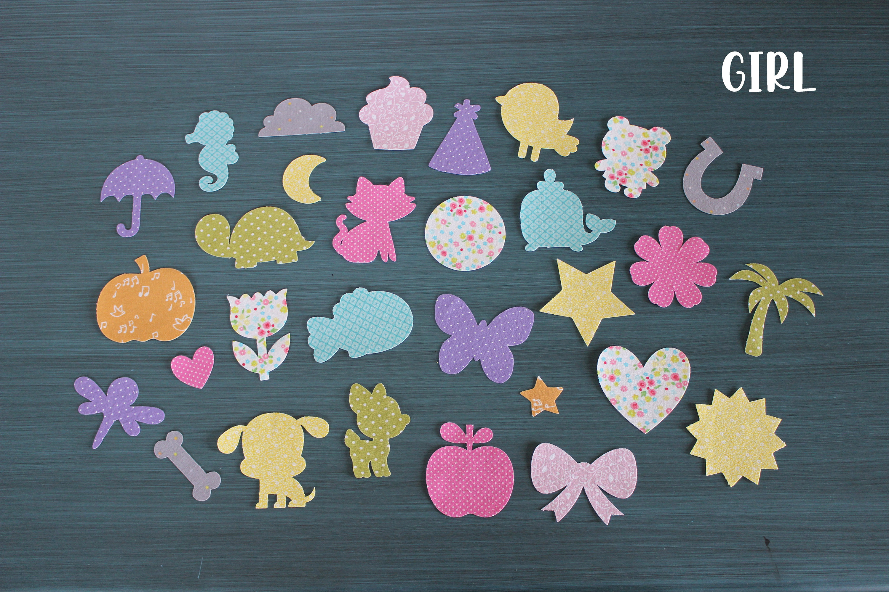 Bib Decorating Kit for Baby Shower Activity, Ironon Fabric Appliques