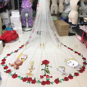 Bridals Veil - Veil Embroidery Flowers Wedding - Veil Wedding Cathedral - Veil Embroidery Flowers