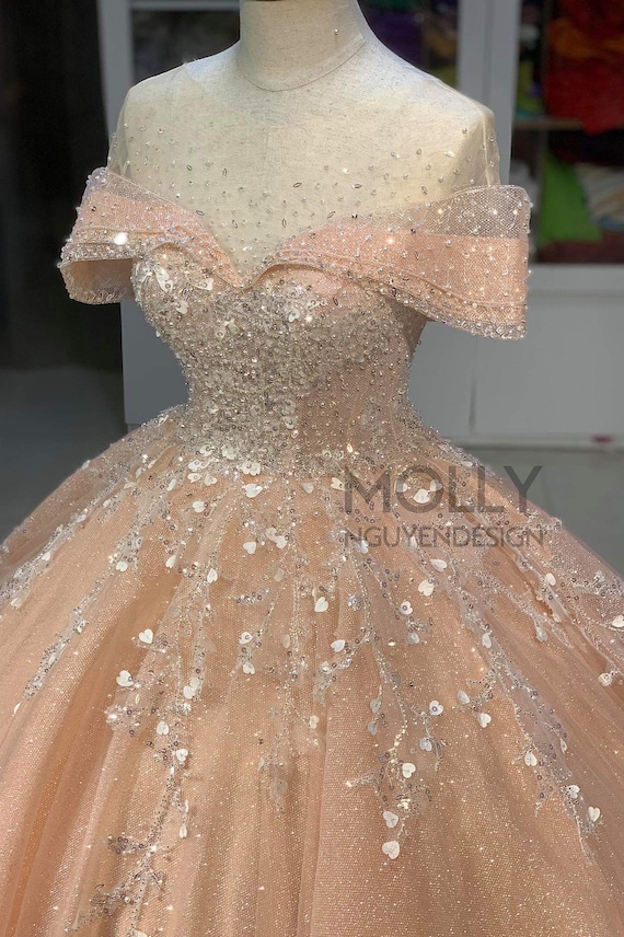 green emerald velvet dress Gold Applique Quinceanera Dress by Alta Couture MQ3079 main image 0
