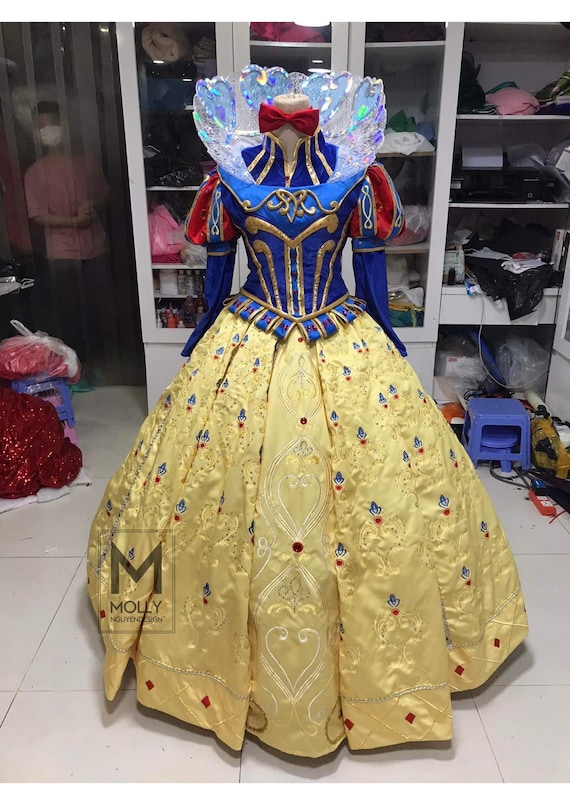 刺繍白雪姫パークコスチューム、ディズニー風、白雪姫ディズニーパーク
