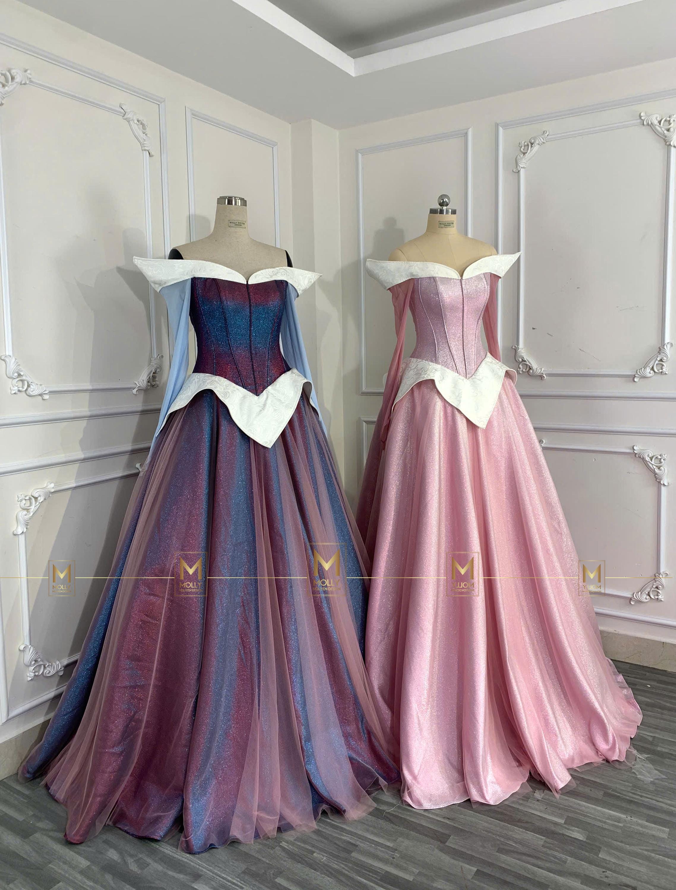 オーロラ姫ドレス(大人) 眠れる森の美女 オーロラ姫 コスプレ衣装 ディズニープリンセス