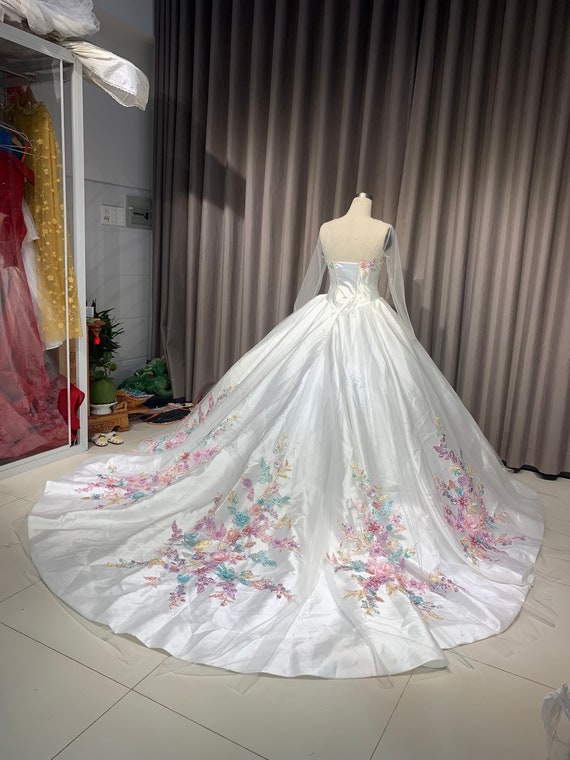 Cinderella Wedding Dress Movie | Cinderella Wedding Dress Flowers - Crystal  Beading - Aliexpress