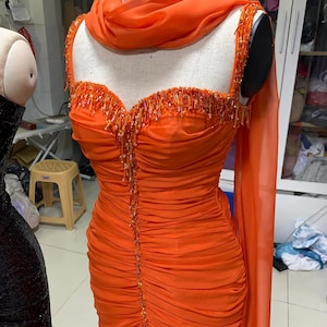 Marilyn Monroe and Jane Russell's Gowns Inspired Marilyn Gown Orange ...