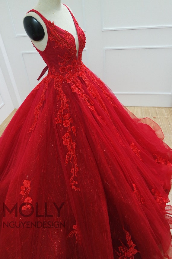 ball dresses red Sweetheart Gorgeous Red Ball Gown Prom Party Dress,Burgundy Ball Gown Sweet  16 Dress,Burgundy Gown Evening Dress