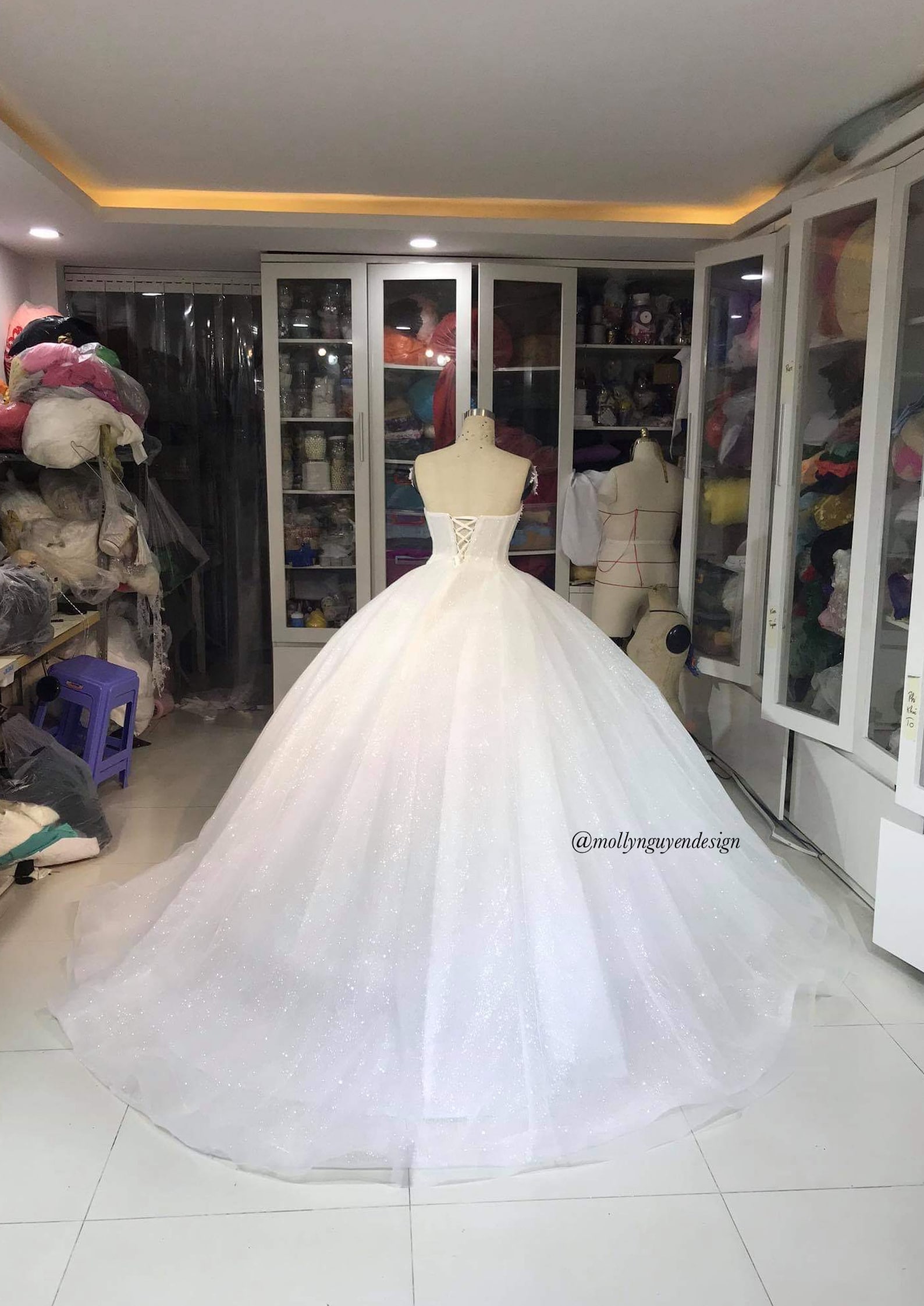 Luxury Wedding Dress Glitter Wedding Dress White Glitter Etsy