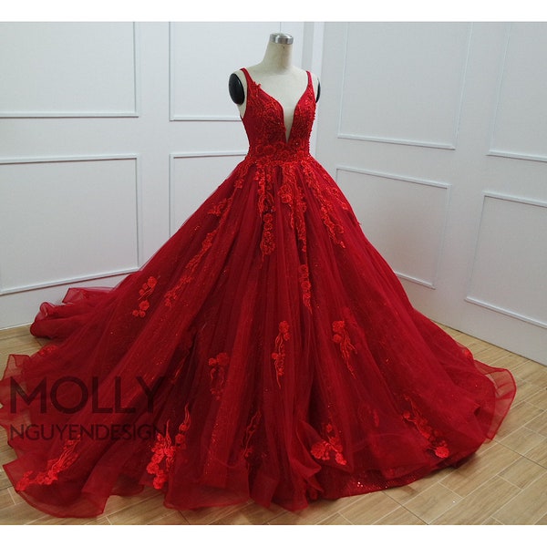 Red Ballgown Dress - Red Evening Dress