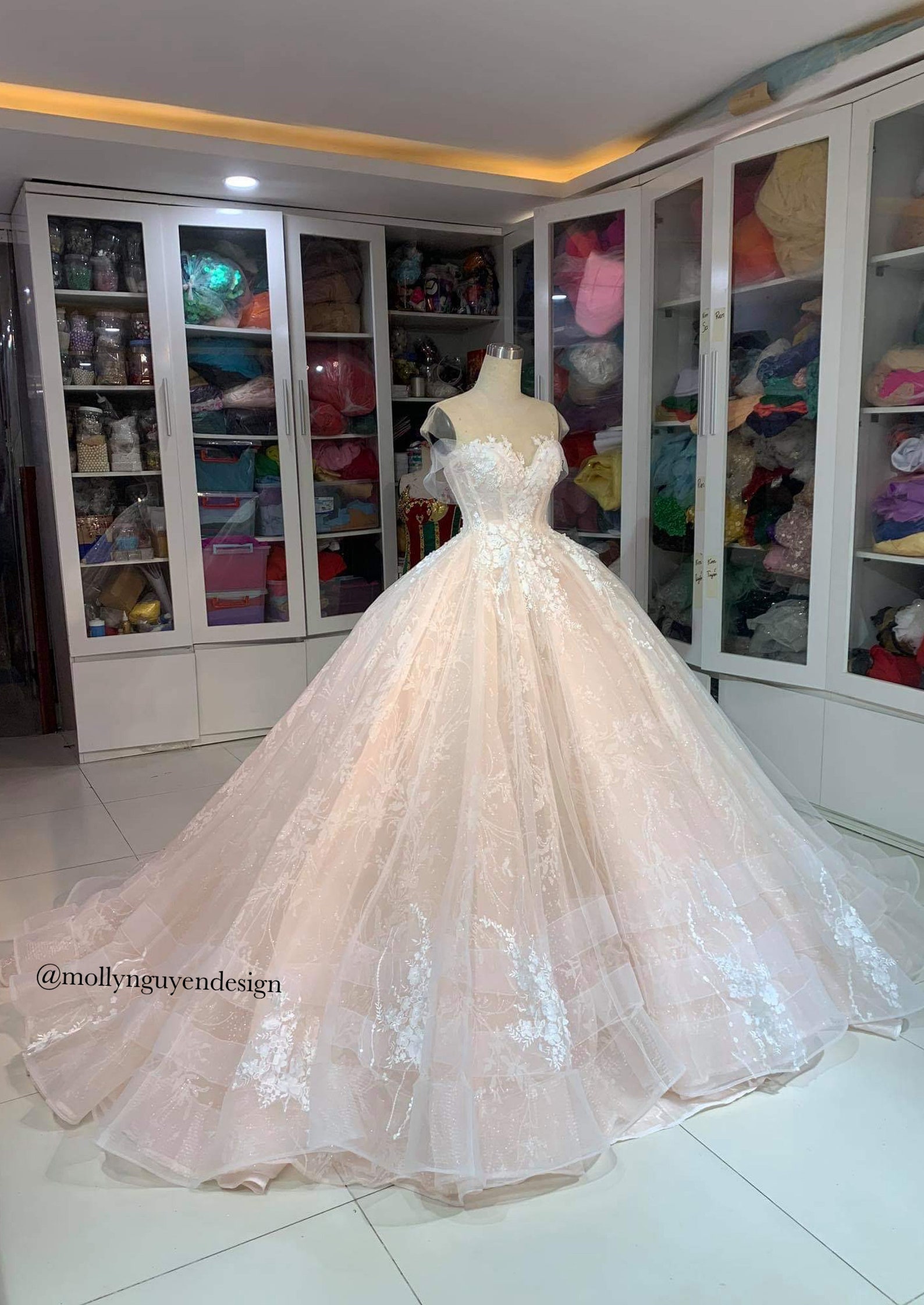 Off The Shoulder Ivory Sheath Long Sleeves Wedding Dress main image 1