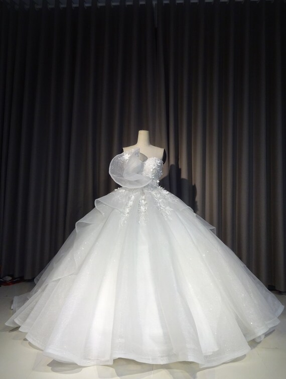 White Iridescent Wedding Dress White Wedding Dress Etsy