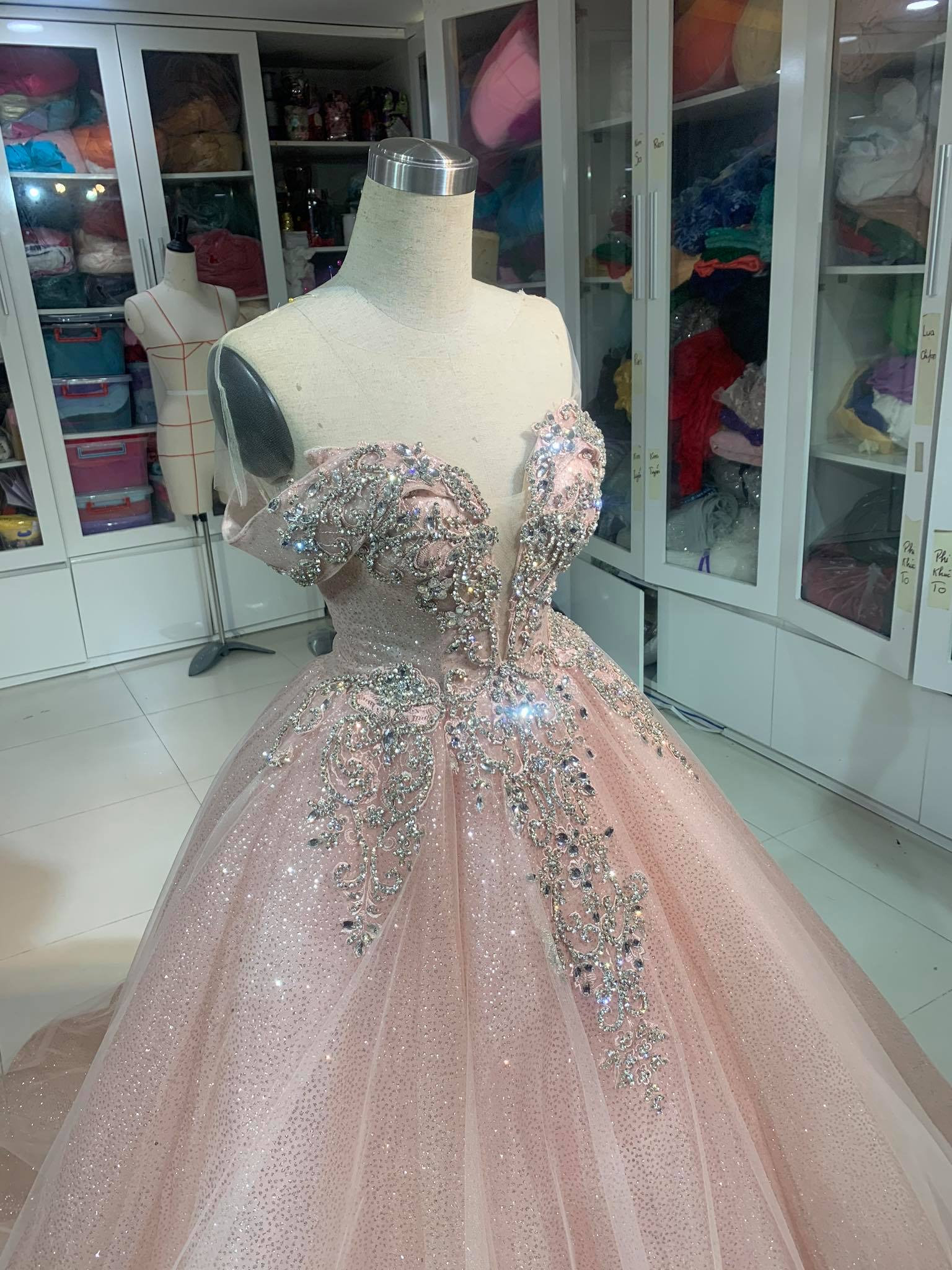 Iridescent Prom Dress - Light Pink Dress - Light Pink Sparkly Dress - Prom Dress - Iridescent Prom Dress - Light Pink Dress - Light Pink Sparkly Dress - Prom Dress -