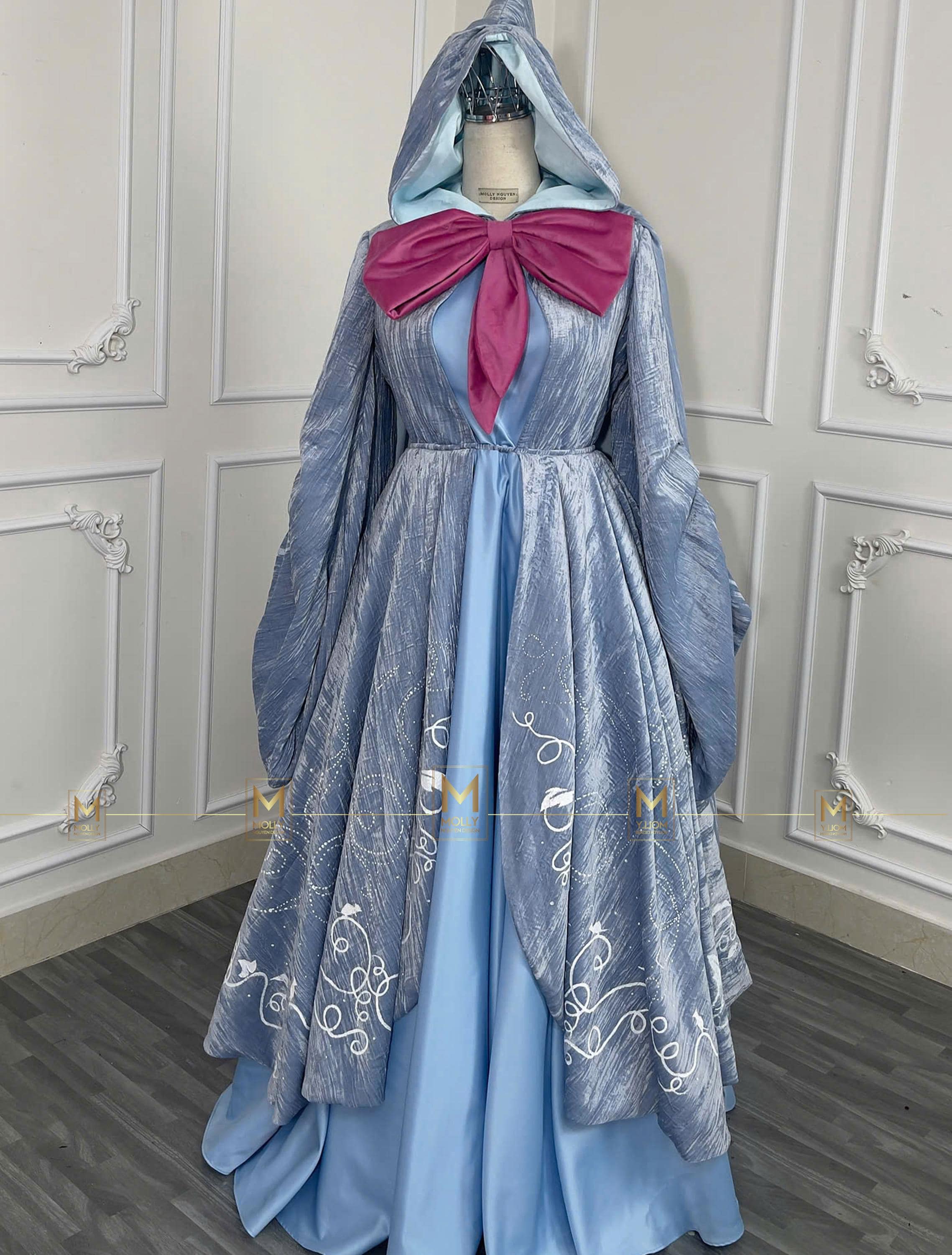 green emerald velvet dress Flora Sleeping Beauty Fairy godmother costume dress for girls main image 1