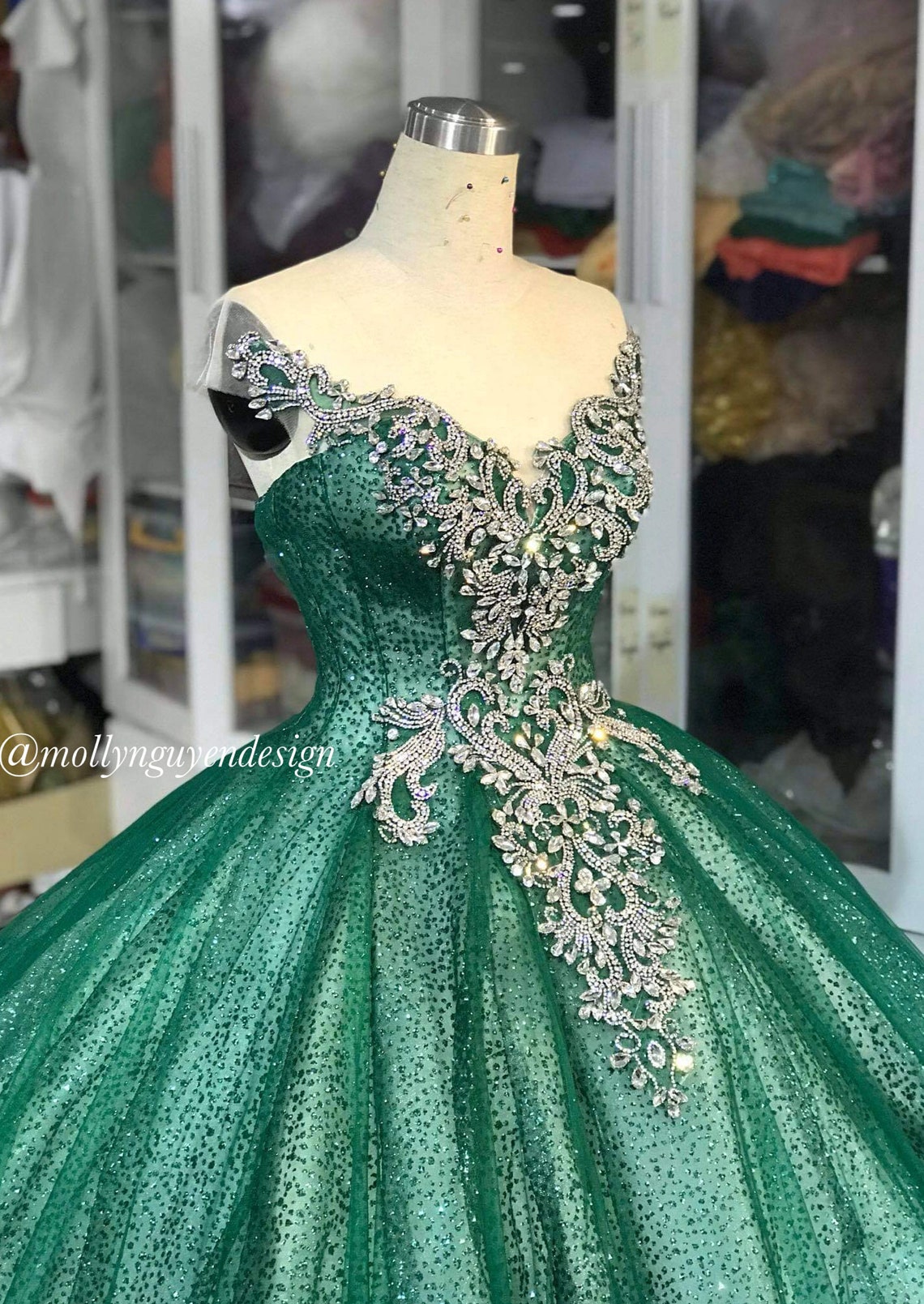 Green Ballgown Green Glitter Dress Green Sparkly Dress Evening — free download