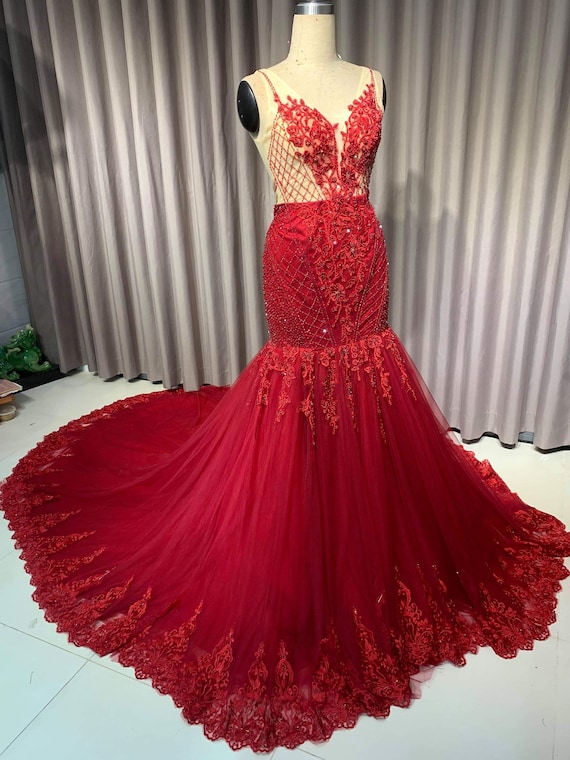 red evening wear