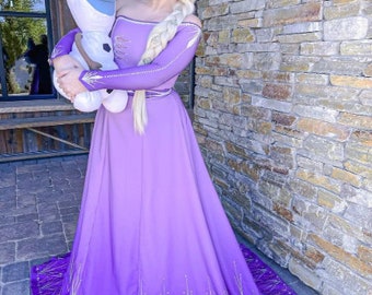 る*な様 エルサ　ドレス Qoo10] クリスマス 厚手 エルサ ドレス 子供