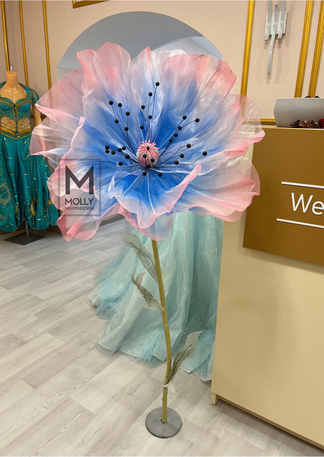 Large Organza Flowers Freestanding Giant Poppy Flower Etsy