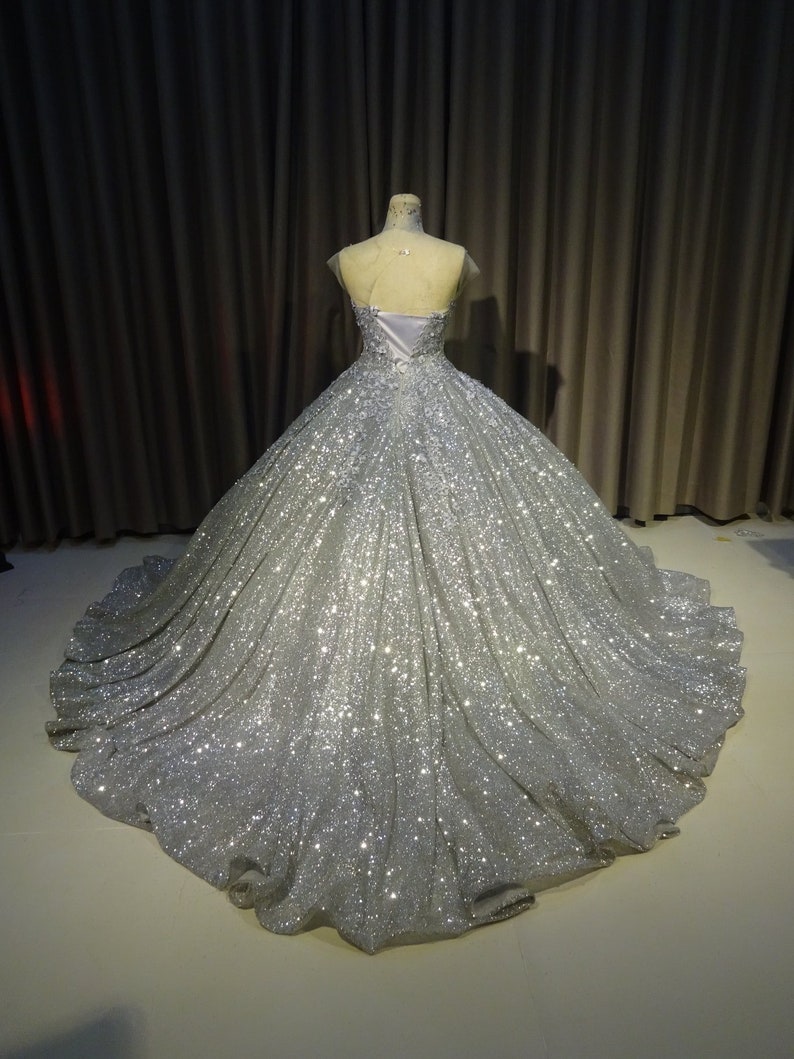 gown in silver colour
