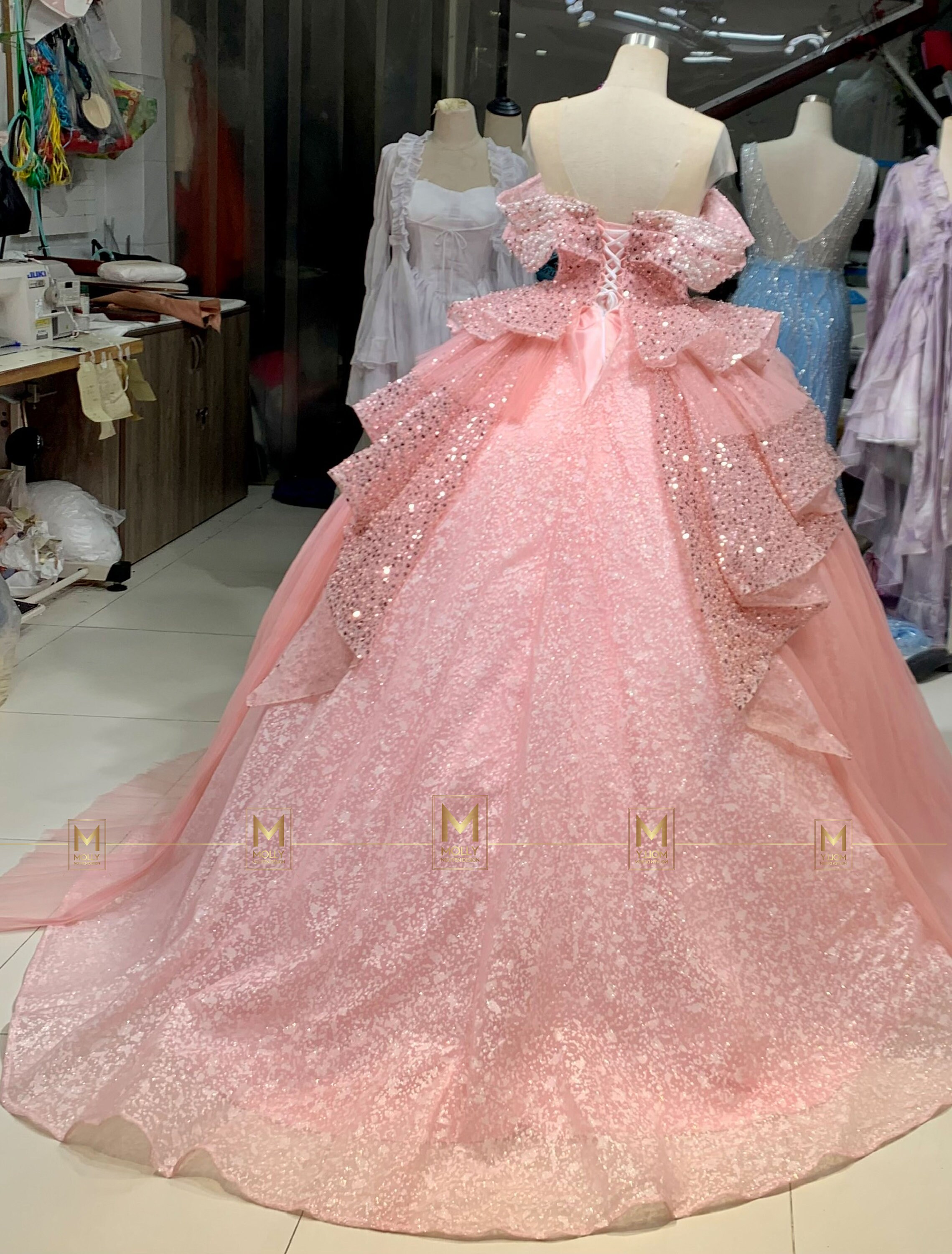 Pink princess quinceanera dresses hot sale