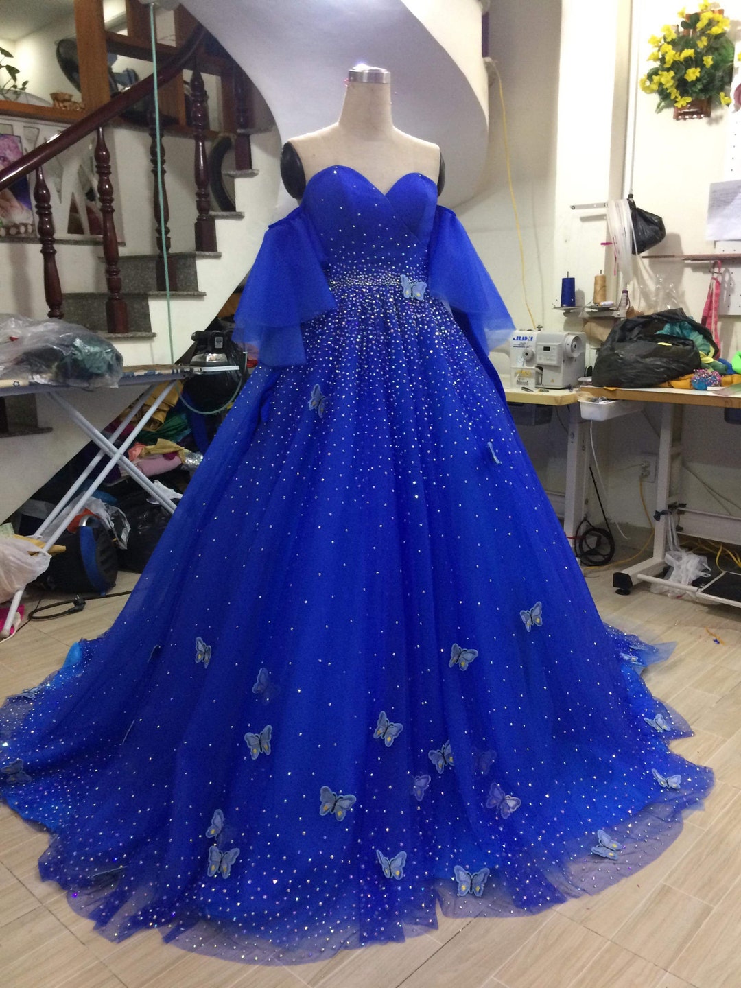 blue princess dress