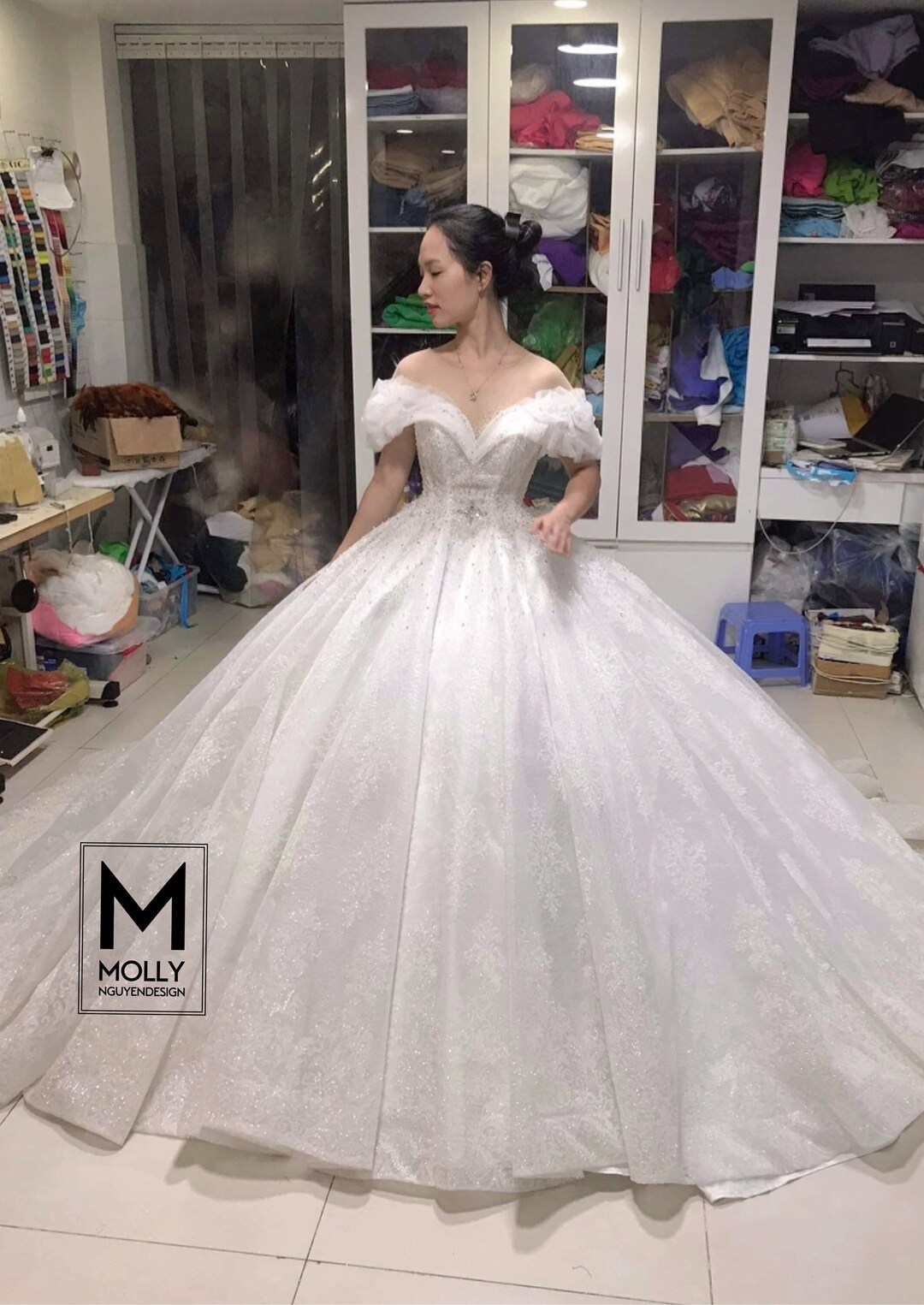 White Sparkly Wedding Dress Glitter Wedding Dress White Etsy