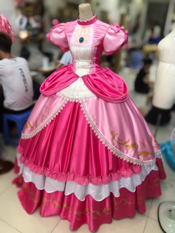 Princess Peach Princess Costume Mario Game Game Costume -  Portugal