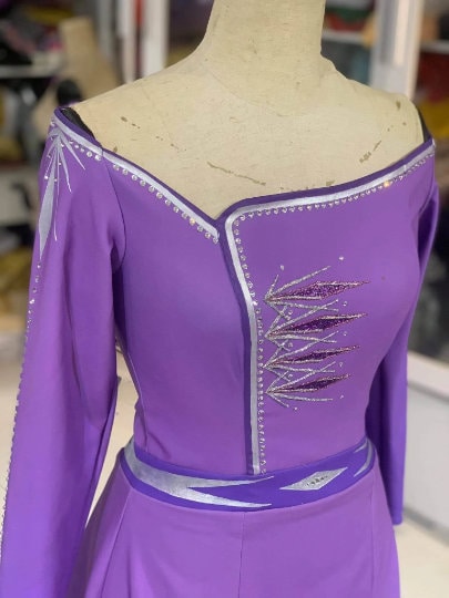 fitted lace wedding dress Purple Violet Cosplay Costume Frozen 2 Elsa Dress Nightgown Gown Pink –  Mermaidcosplay