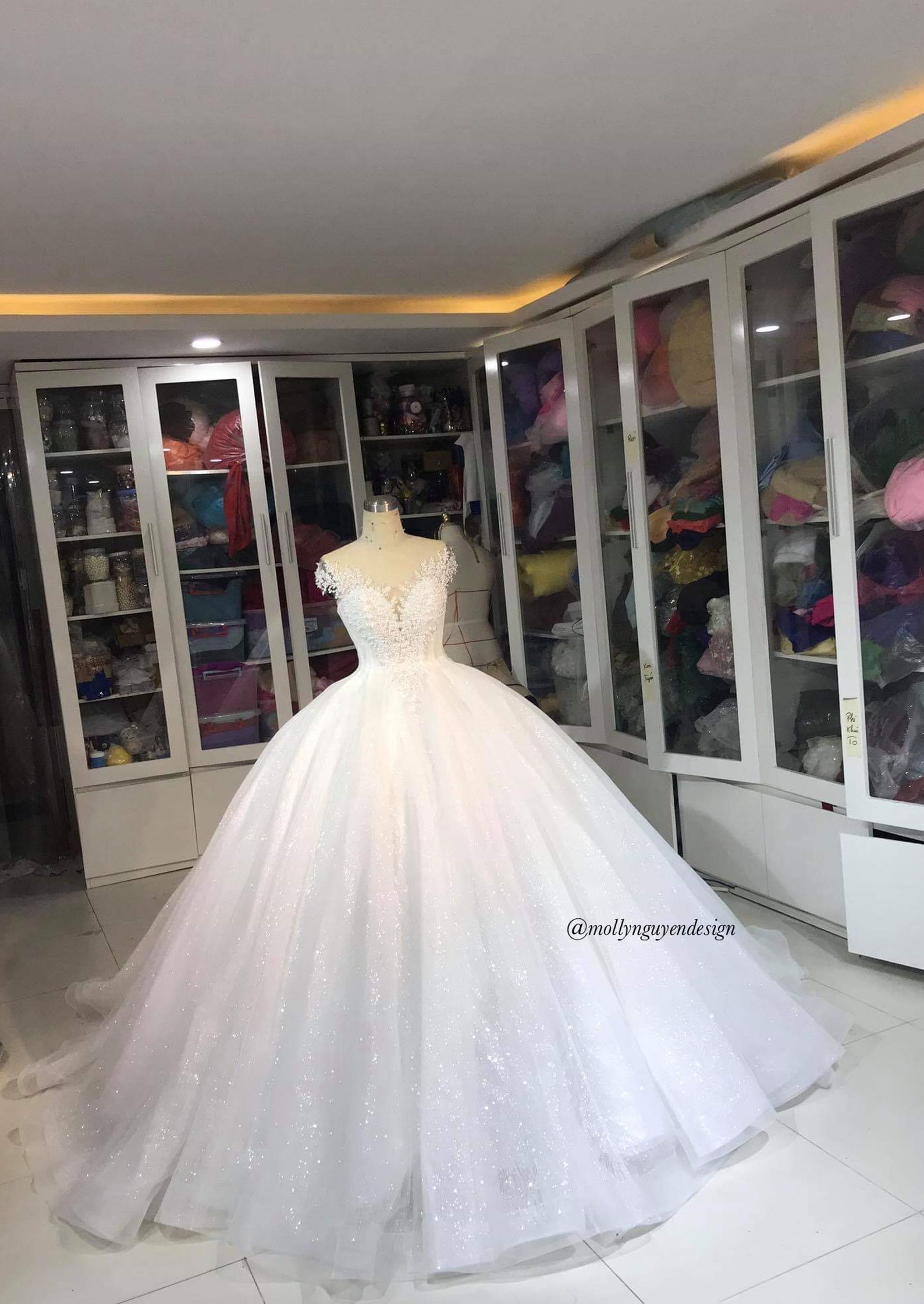 Luxury Wedding Dress Glitter Wedding Dress White Glitter Etsy