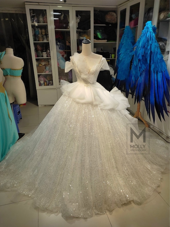 Robe de reve de Cendrillon robe de mariee robe de bal robe de mariee blanche robe de mariee scintillante Etsy Canada