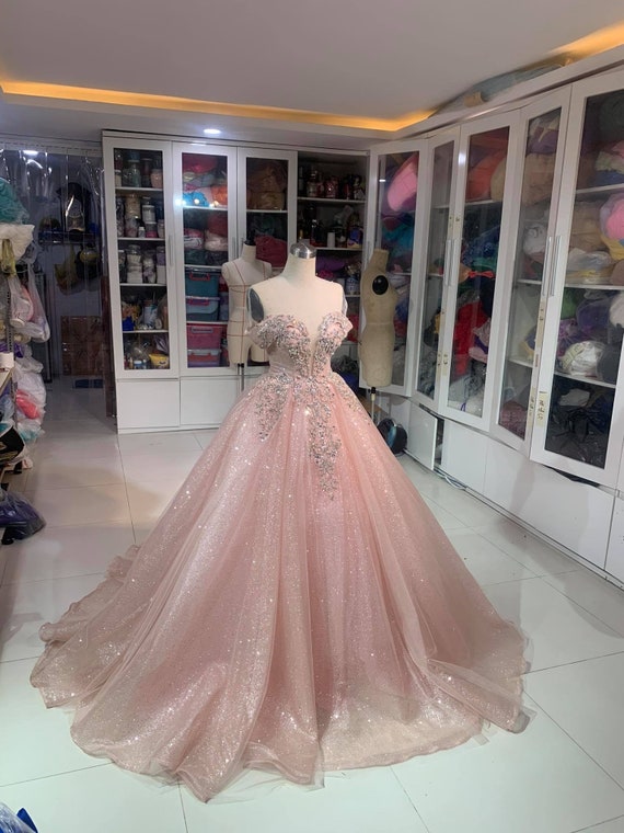 light pink sparkly dress