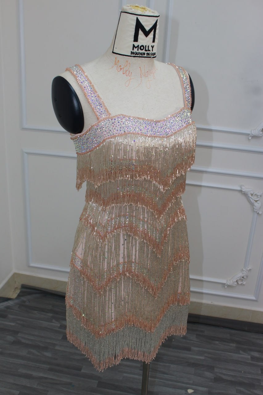 slim fit dress slacks Gold Fringe Eras Outfit, A Sticker for Every Era Outfit main image 0