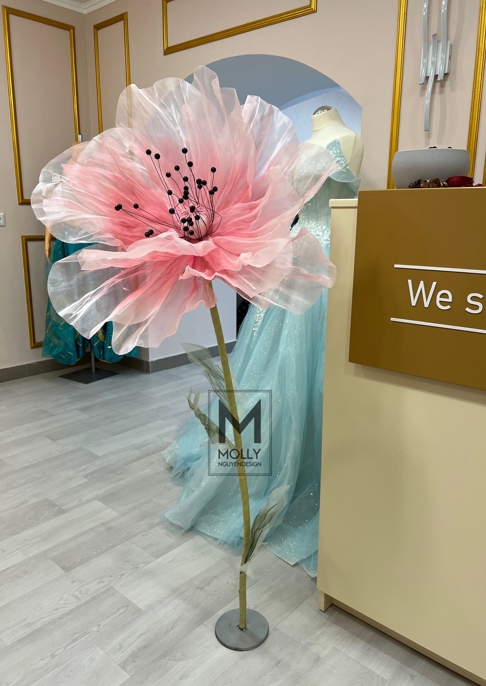 Large Organza Flowers Freestanding Giant Poppy Flower Etsy