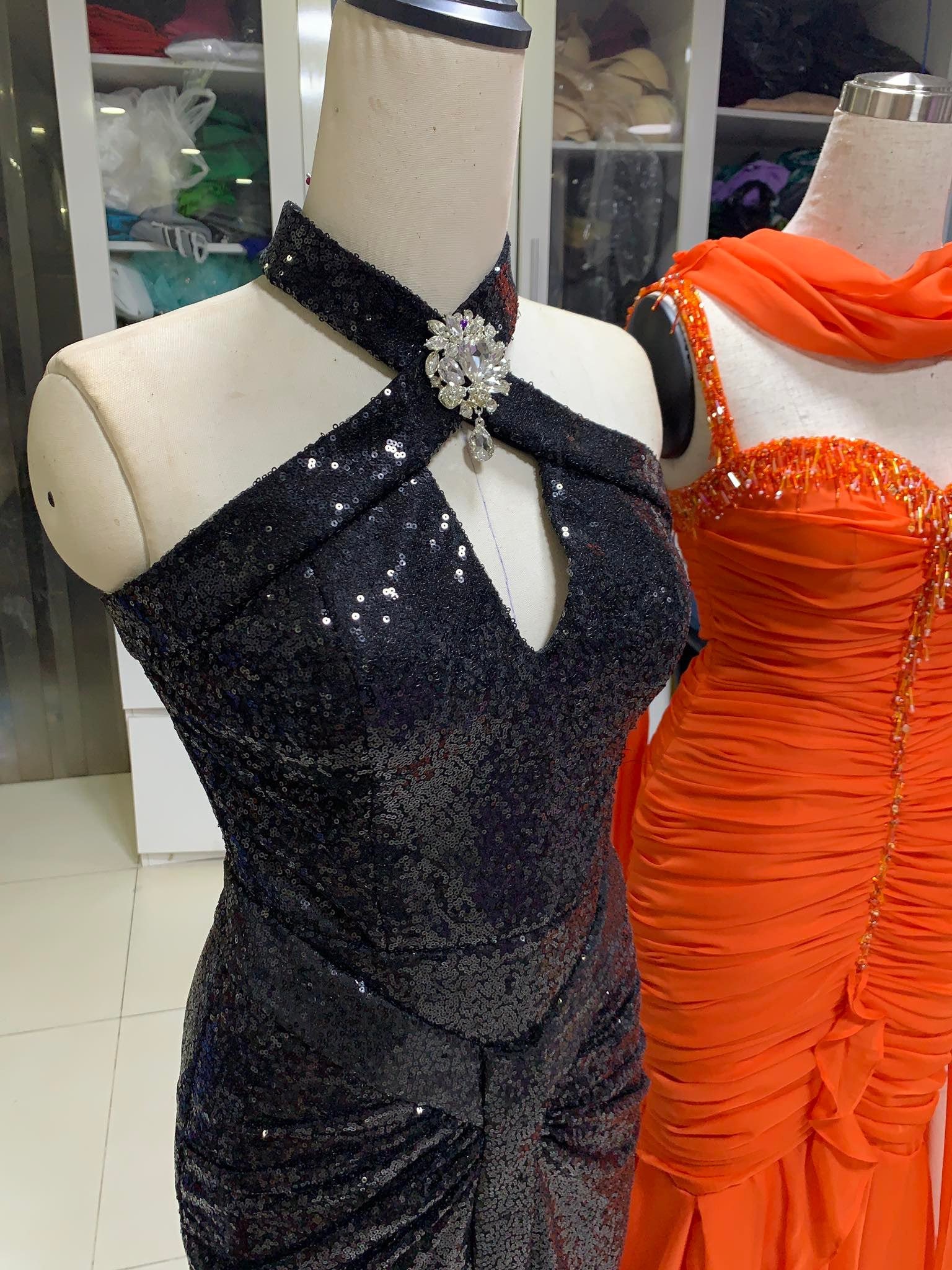 strapless open back dress Lucci Lu Satin A-Line Prom Dress 8107 Black/Fuchsia  Unique Weddings &  Hair We Go Again Wigs