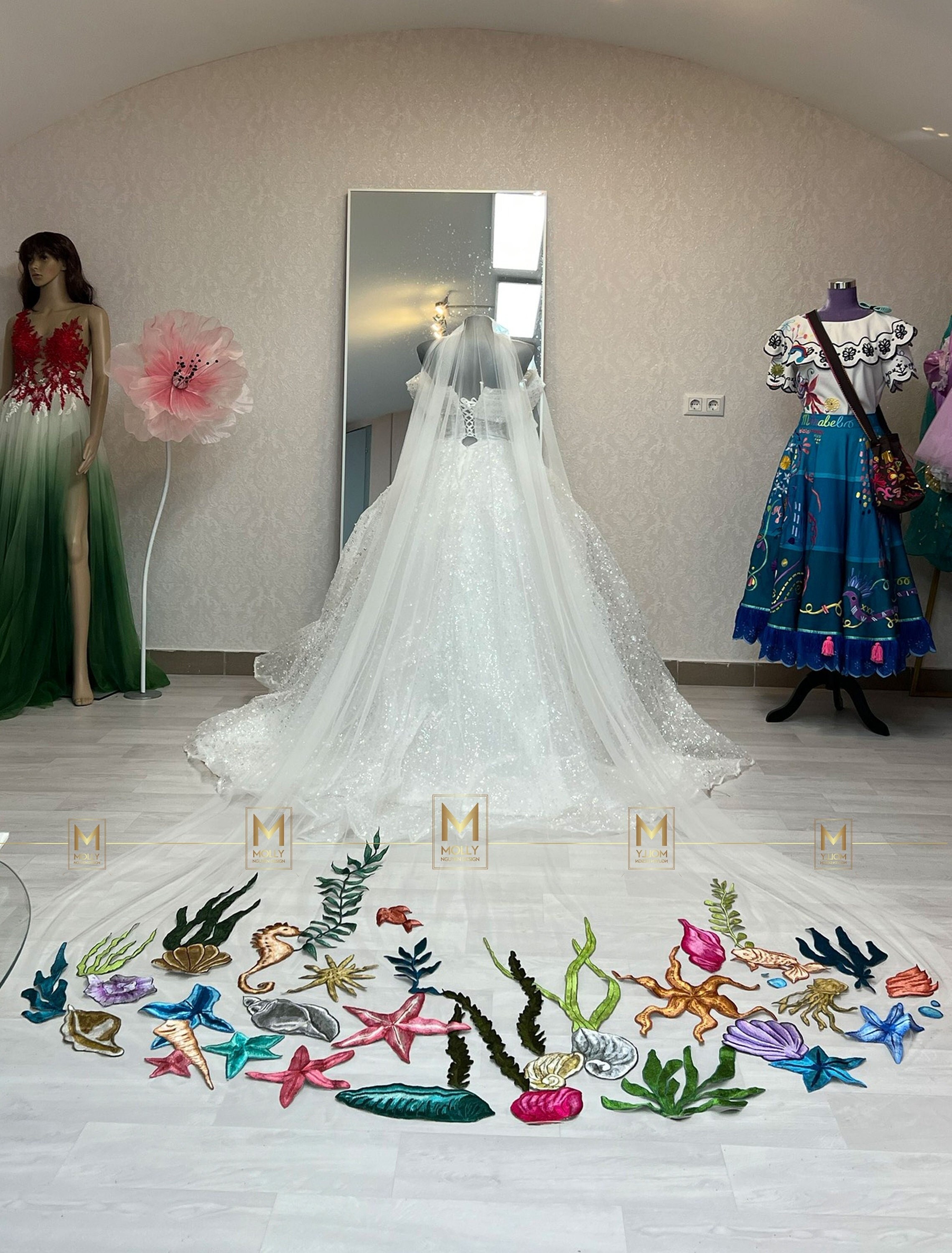 Bridal Veil, Embroideries Veil, Embroideries Wedding Veil, Wedding