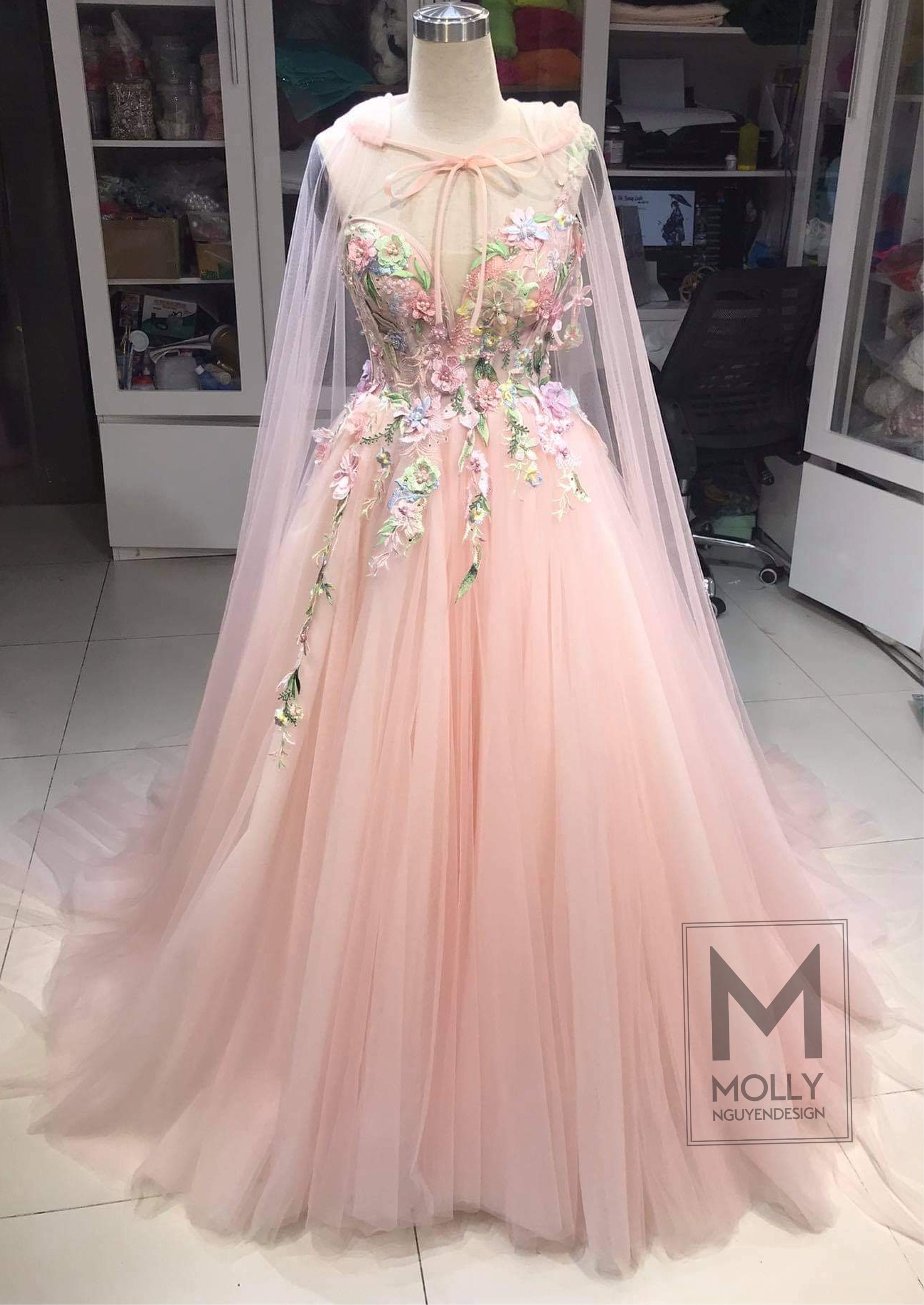 light pink ball dress