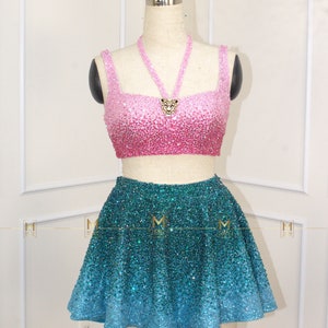 Conjunto completo de abalorios de disfraz inspirado en rosa y azul - Disfraz de cosplay