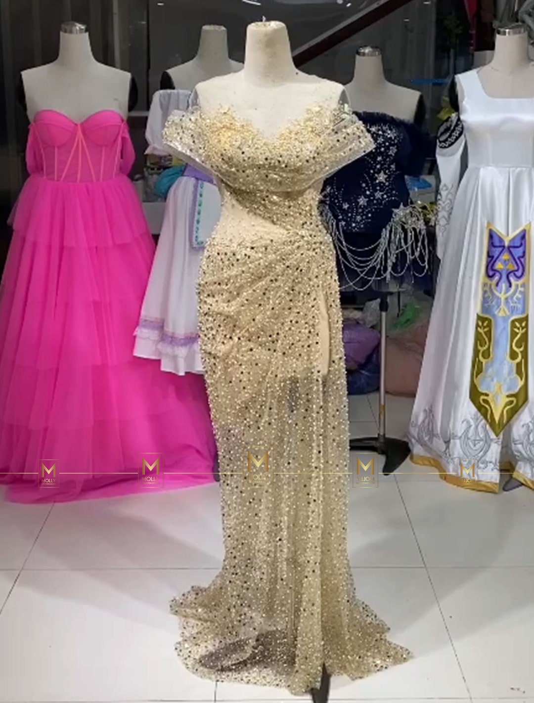 Gold Prom Dress Evening Formal Party Gowns main image 1