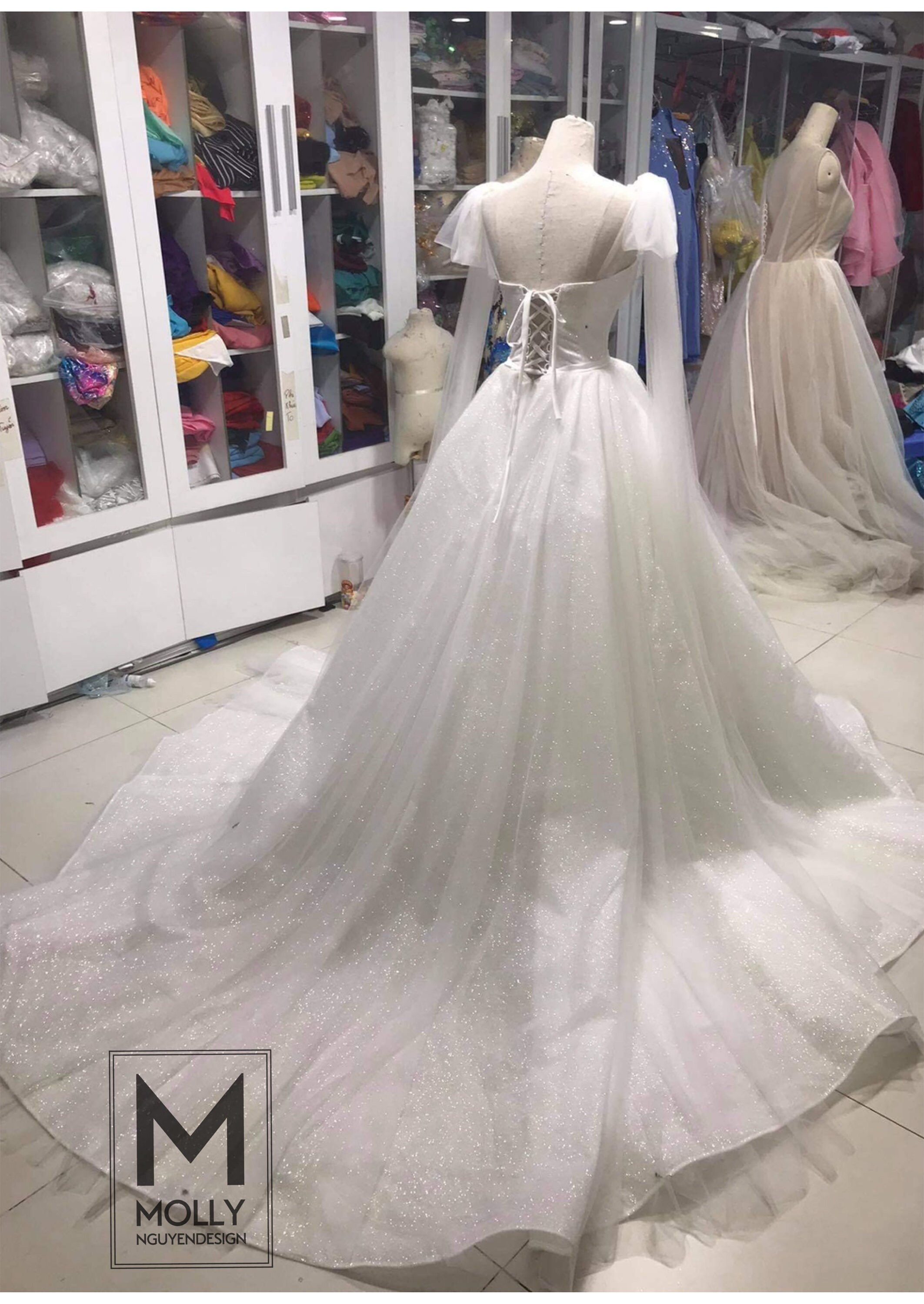 Beautiful Wedding Dress White Glitter Wedding Dress Sparkly Etsy