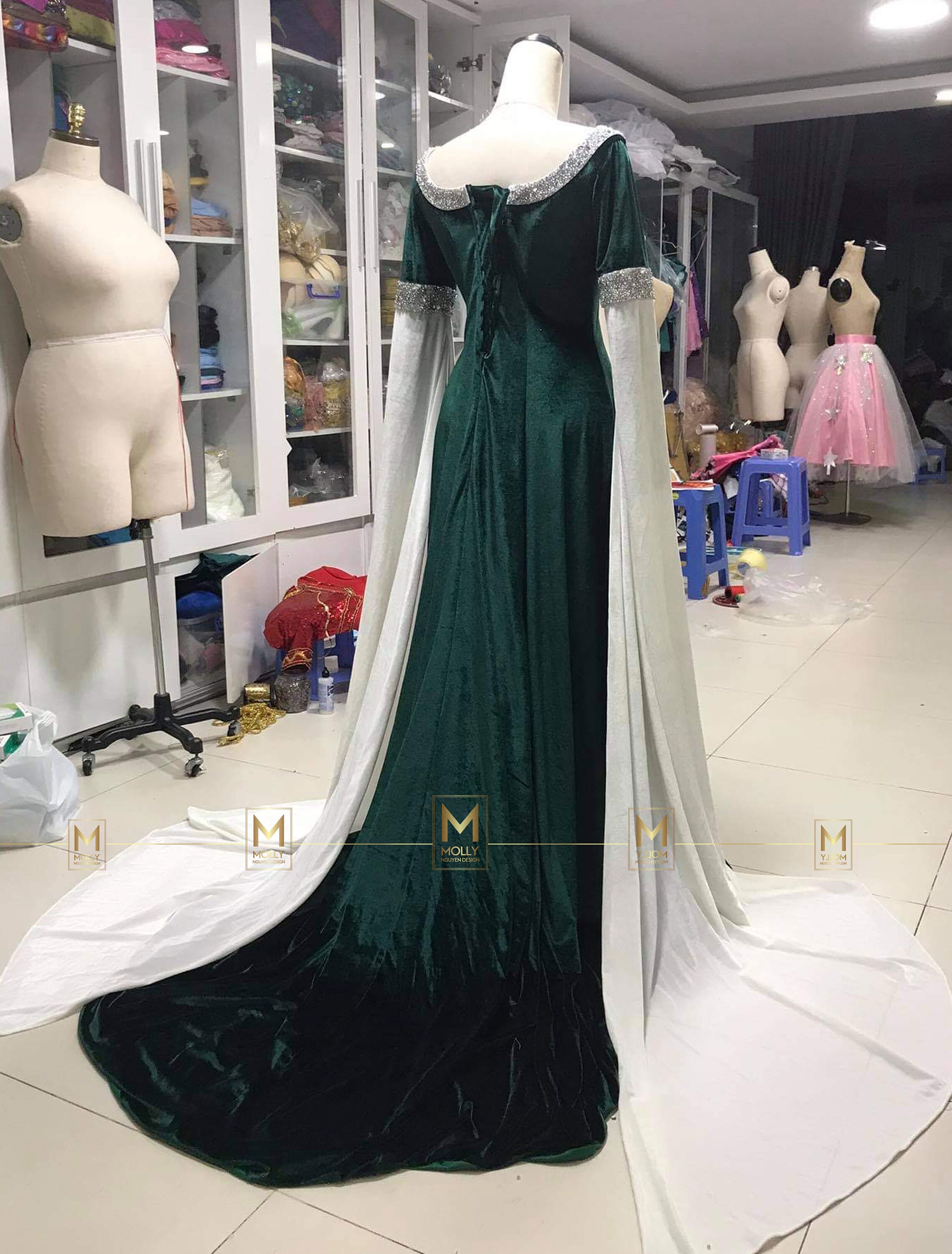 Arwen Green Dress Arwen Green Cosplay Arwen Cosplay Outfit - Etsy Ireland