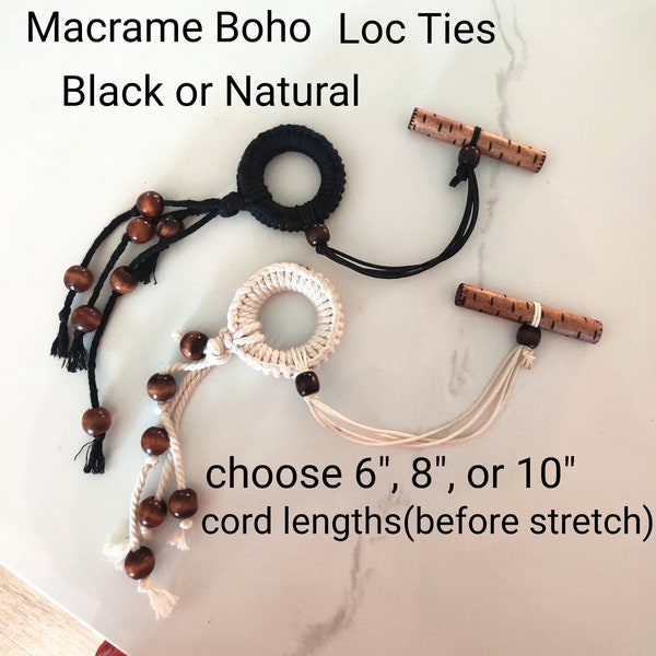 Macrame Boho loc ties, hair ties, dread ties, dreadlock ties, dread beads, loc beads, loc jewelry, hair jewelry, loc accessories, hair band