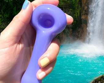Cachimbo de tabaco artístico roxo feminino em vidro tostado