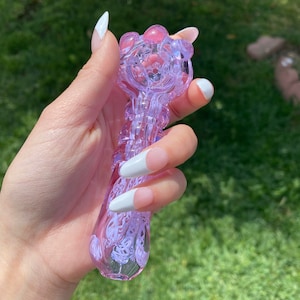 Purple Glass Pipe: 4&quot; Durable Colored Glass