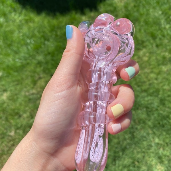 Pink Glass Toasted art tobacco pipes