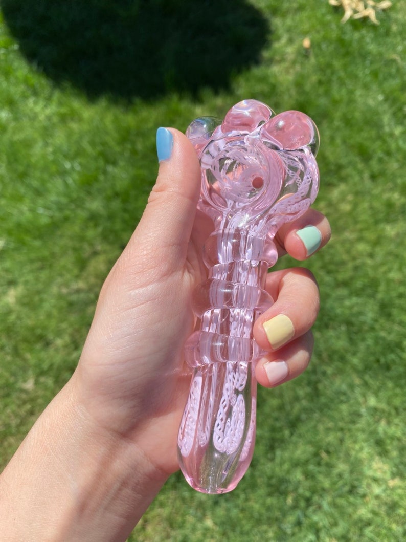Pink Glass Toasted art tobacco pipes 